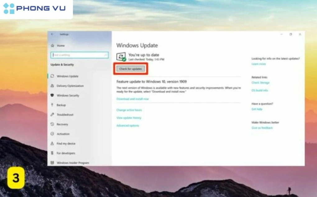 Hướng dẫn chi tiết cách sửa lỗi 0xc00007b trên máy tính Windows hiệu quả 4 Nút Kiểm tra cập nhật trong giao diện Windows Update