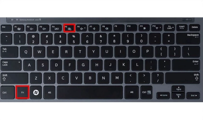 Sử dụng Fn và phím tắt chức năng để kích hoạt chuột cảm ứng trên laptop
