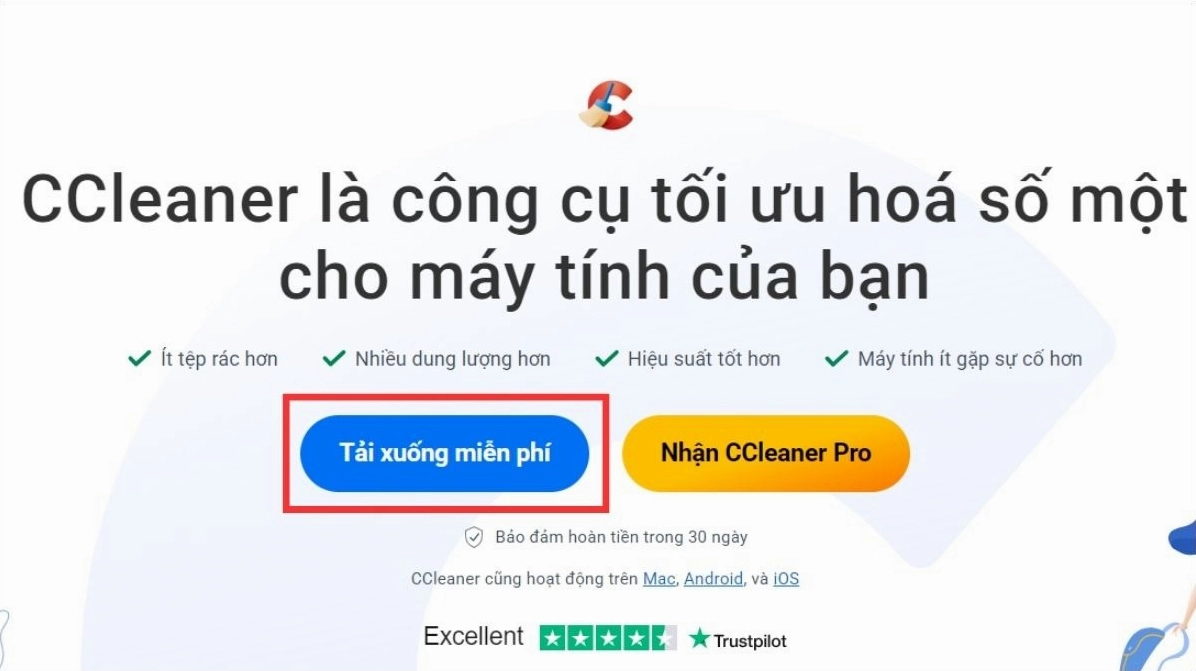 Tải và cài đặt CCleaner từ trang web chính thức
