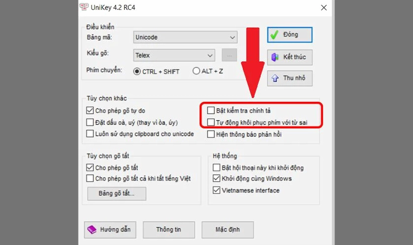 Thao tác bỏ chọn các mục gây ra lỗi lặp chữ khi gõ