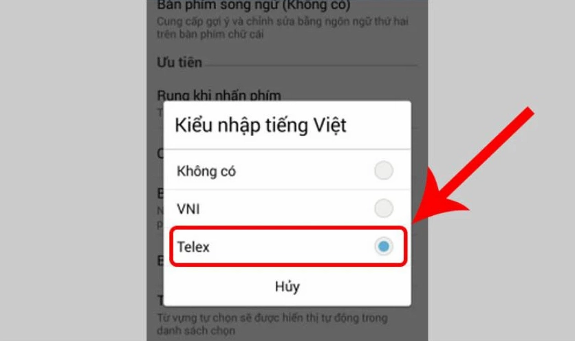 Thao tác chỉnh lại cấu hình chuẩn xác để gõ được tiếng Việt