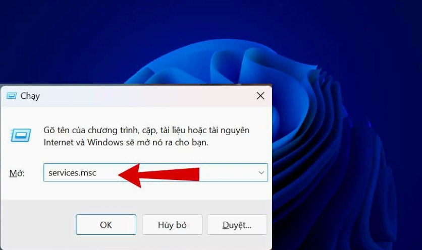 Thao tác khởi động lại dịch vụ Print Spooler trong trình quản lý Services của Windows