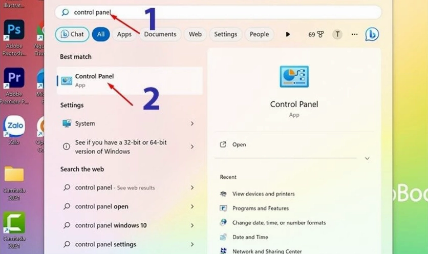 Hướng dẫn chi tiết cách làm sáng bàn phím laptop Asus đơn giản nhất 3 Thao tác nhấn phím Windows sau đó nhập Control Panel vào thanh tìm kiếm