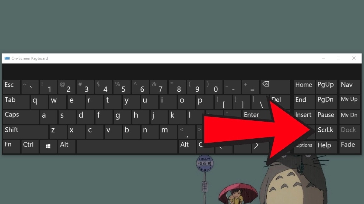 Hướng dẫn chi tiết cách tắt scroll lock trên laptop hiệu quả nhanh chóng 4 Thao tác sử dụng chuột nhấp vào nút ScrLk trên giao diện ứng dụng bàn phím ảo của hệ điều hành Windows
