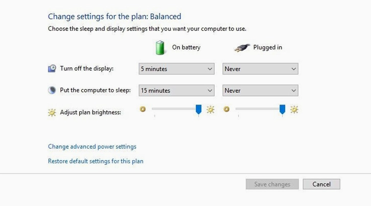 Hướng dẫn chi tiết cách tắt màn hình laptop khi nghe nhạc win 10 hiệu quả 5 Thiết lập Do nothing cho cả hai cột On battery và Plugged in