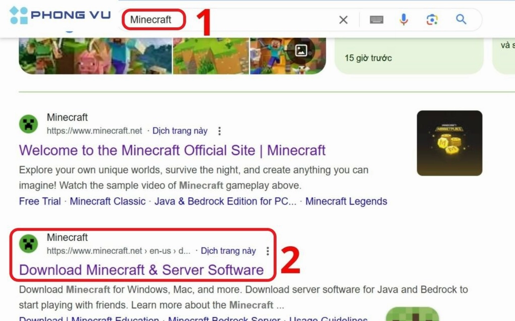 Tìm kiếm trang web chính thức của game
