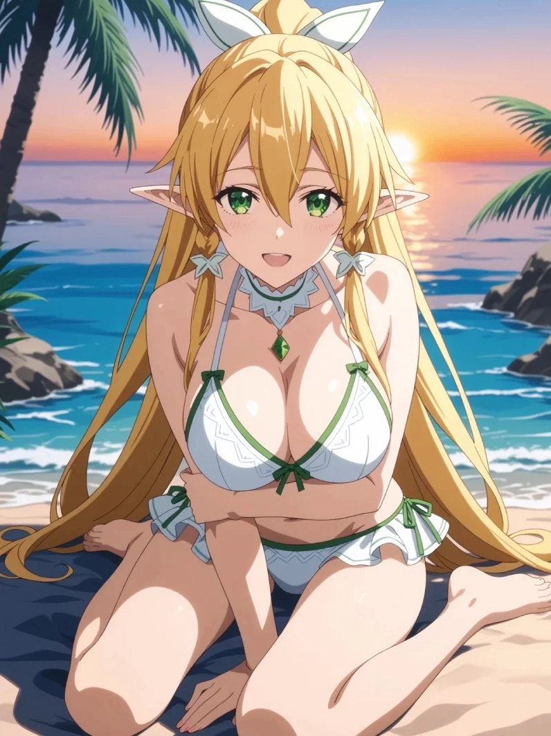 Bộ sưu tập hình ảnh gái xinh anime mặc bikini sexy cuốn hút 1 Waifu anime sexy mặc bikini mỏng manh quyến rũ bên bờ biển