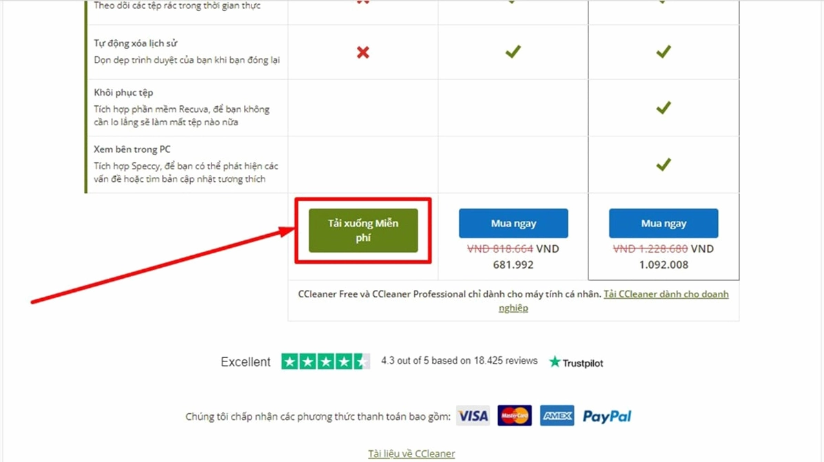 Xóa bằng phần mềm CCleaner