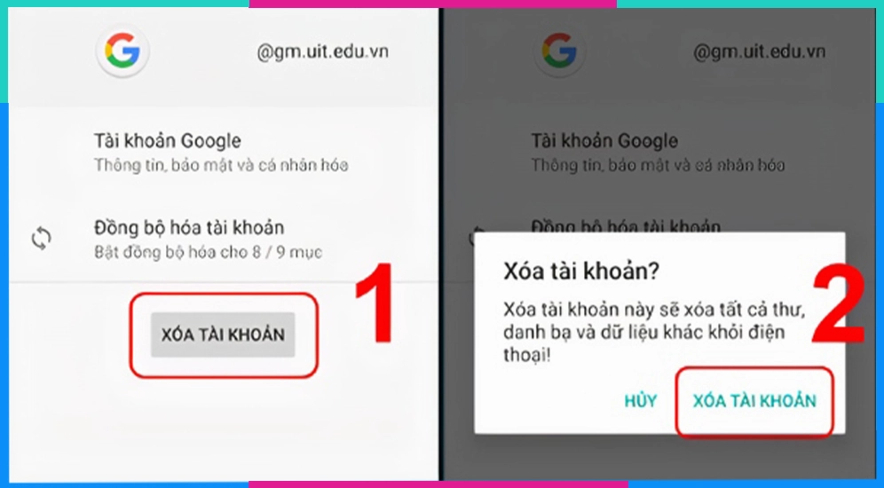 Hướng dẫn chi tiết cách sửa lỗi cập nhật YouTube trên điện thoại nhanh chóng 5 Xóa tài khoản Google hiện tại khỏi điện thoại và tiến hành đăng nhập lại