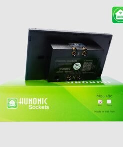 Ổ Cắm Mặt Kính 2 Ổ Có Tiếp Địa Viền Vàng Màu Đen 1 O CAM MAT KINH MAU DEN 3