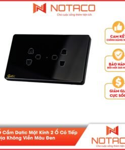 Ổ Cắm Mặt Kính 2 ổ Cắm Có Tiếp Địa Không Viền Màu Trắng 1 o cam mat kinh cuong luc 1