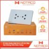 Ổ Cắm Mặt Kính 2 ổ Cắm Có Tiếp Địa Không Viền Màu Trắng 10 o cam mat kinh cuong luc 2