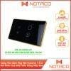 Công Tắc Cảm Ứng 2 Nút Kèm Ổ Cắm Màu Đen Chính Hãng Viền Vàng 16 cong tac cam ung wifi vien vang 2 nut 1 o 1