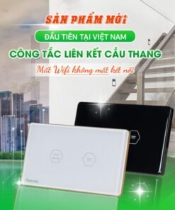Công Tắc Chính Liên Kết Cầu Thang Wifi Datic Màu Đen 2 cong tac lien ket cau thang datic 7