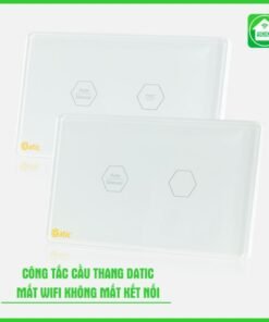 Công Tắc Chính Liên Kết Cầu Thang Wifi Hunonic Màu Trắng Viền Vàng 3 cong tac lien ket cau thang datic mau trang 4