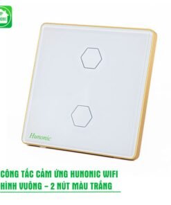 Công Tắc Cảm Ứng 2 Nút Hunonic Mặt Vuông Màu Trắng – Điều Khiển Từ Xa Bằng Điện Thoại 5 cong tac wifi mat vuong 2 nut mau trang 1