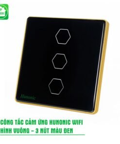 Công Tắc Cảm Ứng 3 Nút Hunonic Mặt Vuông Màu Đen – Điều Khiển Từ Xa Bằng Điện Thoại 4 cong tac wifi mat vuong 3 nut mau den 1