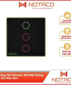 công tắc wifi mặt vuông 3 nút màu đen