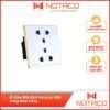 Ổ Cắm Mặt Kính Hình Vuông Viền Vàng Màu Trắng 7 o cam mat kinh hinh vuong 1