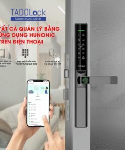 Khóa Cửa Thông Minh Chính Hãng - Khóa Cửa Thông Minh Cho Cửa Nhôm Màu Đen Titan 6 khoa cua thong minh 1