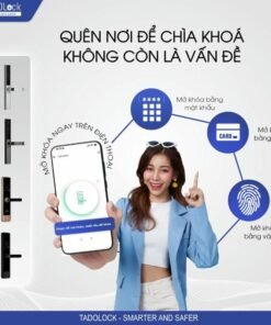 Khóa Cửa Thông Minh Chính Hãng - Khóa Cửa Thông Minh Cho Cửa Nhôm Màu Đen Titan 3 khoa cua thong minh 12