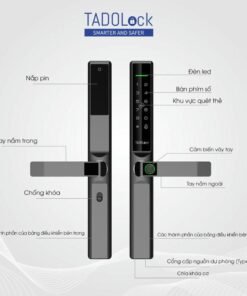 Khóa Cửa Thông Minh Chính Hãng - Khóa Cửa Thông Minh Cho Cửa Nhôm Màu Đen Titan 2 khoa cua thong minh 9