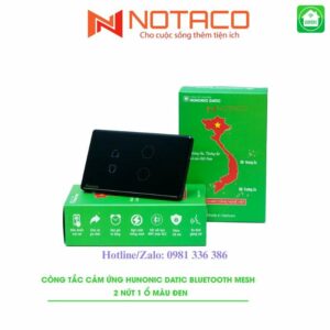 2 Nút 1 Ổ Cắm Hunonic Datic Blutooth Mesh Màu Đen