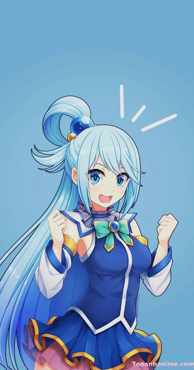 Ảnh anime Aqua với nụ cười rạng rỡ