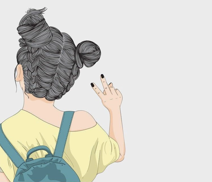 Ảnh anime deep nữ quay lưng trầm tư dưới mưa