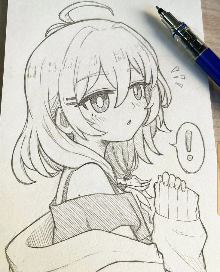 Ảnh anime đơn giản cô gái cầm ô dưới mưa