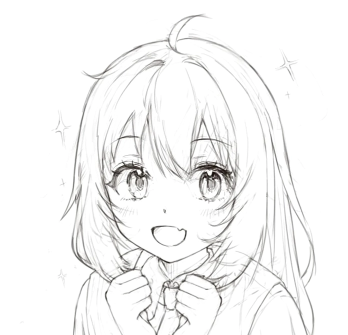 Ảnh anime đơn giản cô gái tóc dài duyên dáng