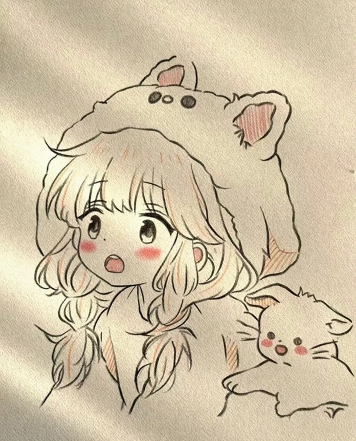 Ảnh anime đơn giản phong cách chibi siêu dễ thương