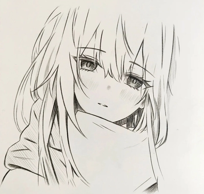 Ảnh anime đơn giản với cô gái mang vẻ đẹp trong trẻo