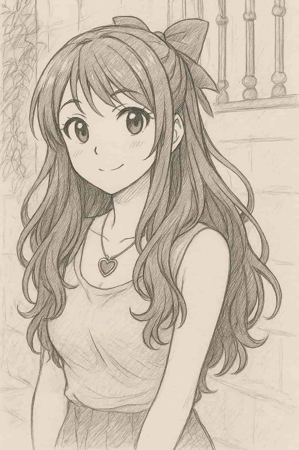 Ảnh anime đơn giản với khung cảnh yên bình