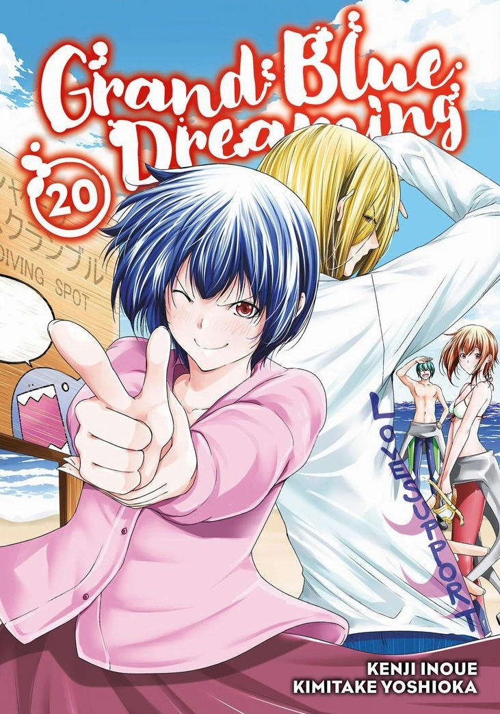 ảnh anime grand blue cảnh biển đẹp mắt với các nhân vật