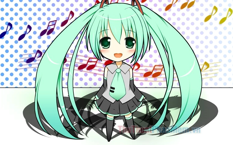 ảnh anime miku trong trang phục gợi cảm với vẻ mặt bí ẩn