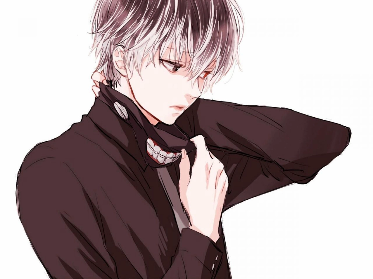 Ảnh anime nam ngầu lạnh lùng giữa khung cảnh tuyết rơi, đầy cảm xúc