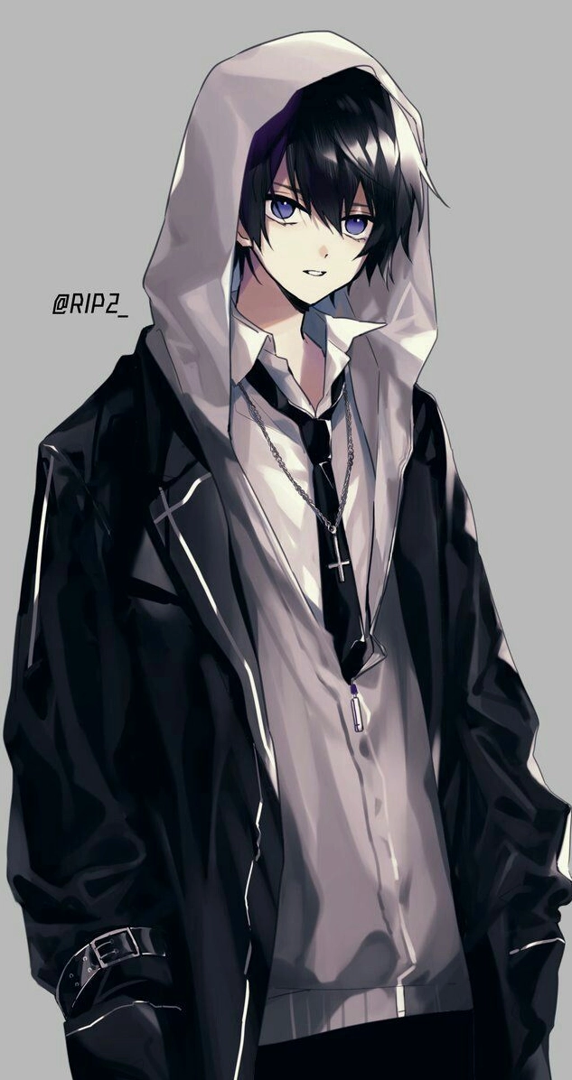 Ảnh anime nam ngầu lạnh lùng với tai nghe, thể hiện phong cách hiện đại