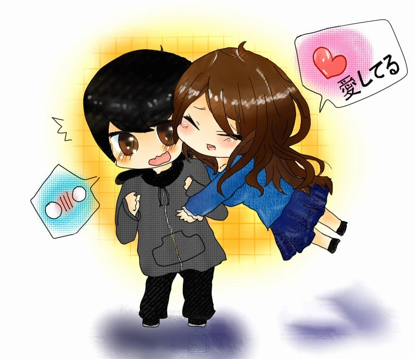 Ảnh anime ngôn tình cặp đôi dưới tán cây hoa anh đào