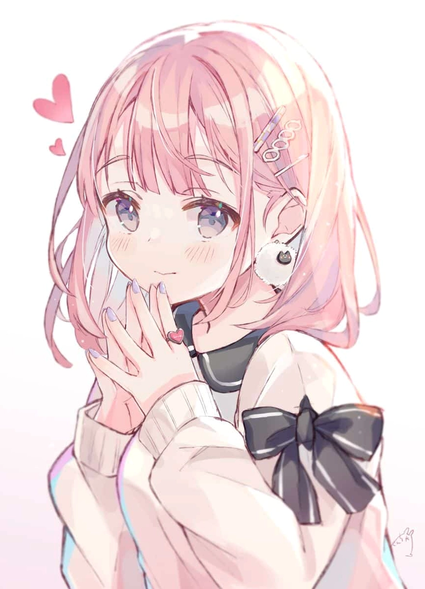 Ảnh anime nữ đẹp đáng yêu với trang phục tươi sáng và biểu cảm hồn nhiên