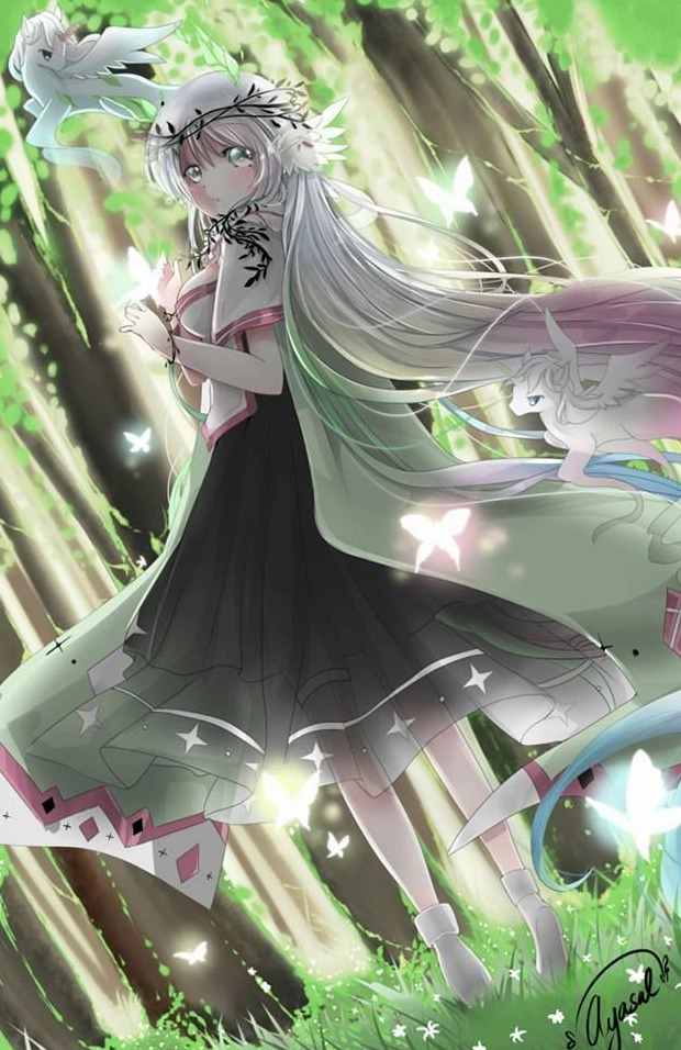 Ảnh anime nữ đẹp vô cảm với biểu cảm bí ẩn và mái tóc dài