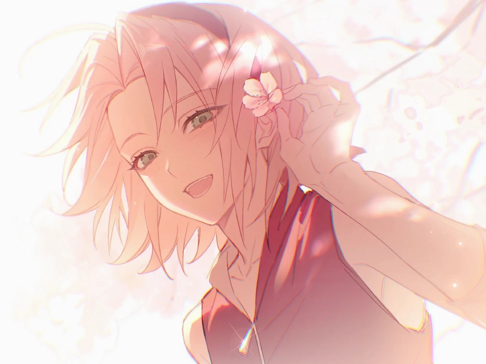 Ảnh anime sakura haruno với biểu cảm dứt khoát và mạnh mẽ