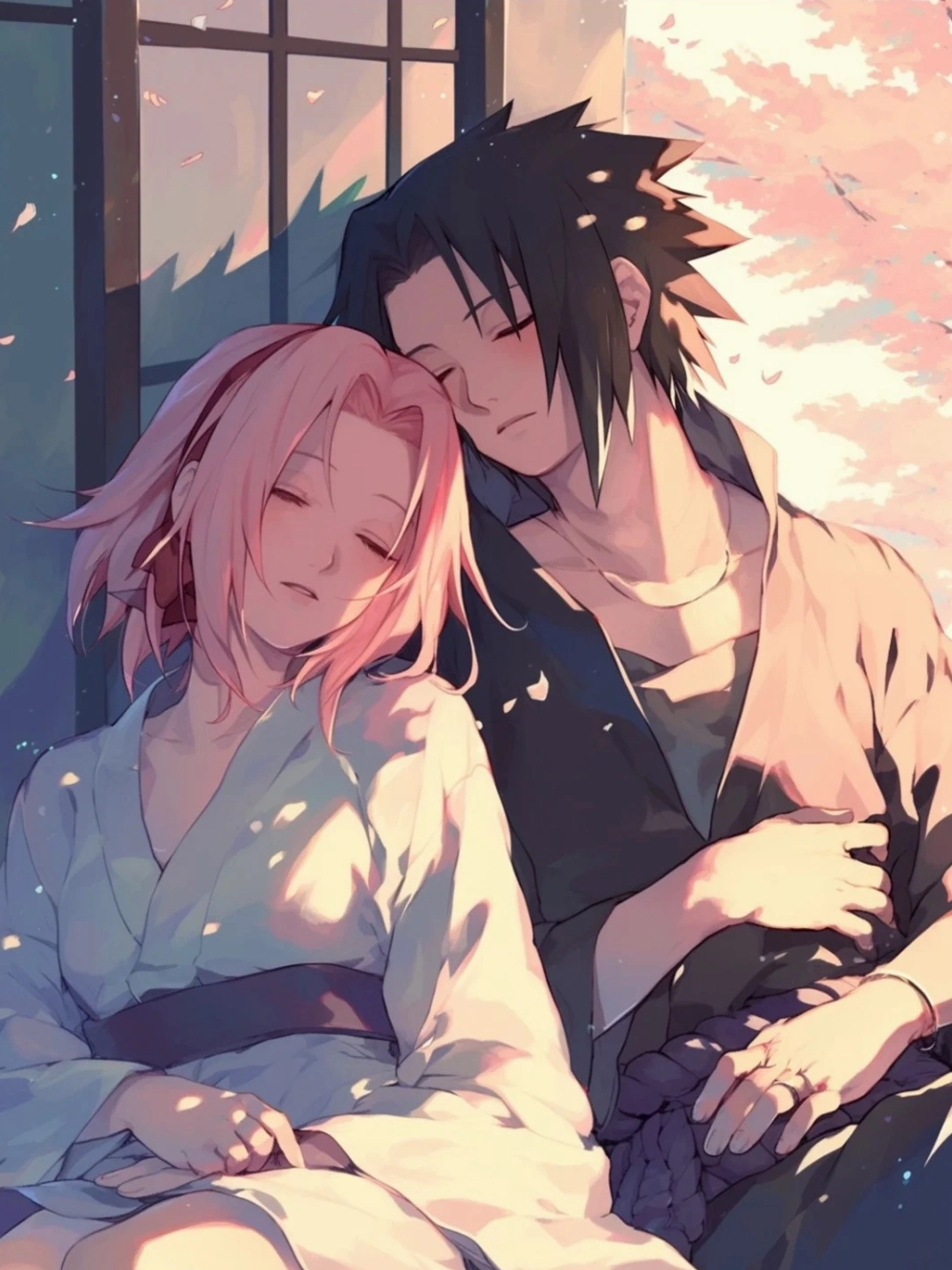 Ảnh anime sakura naruto nhìn lên bầu trời với ánh mắt suy tư