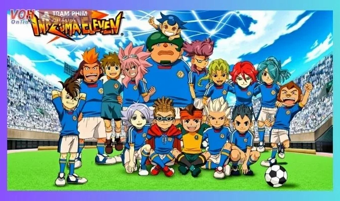 Ảnh anime thể thao một đội bóng thiếu niên đang ăn mừng chiến thắng đầy phấn khích