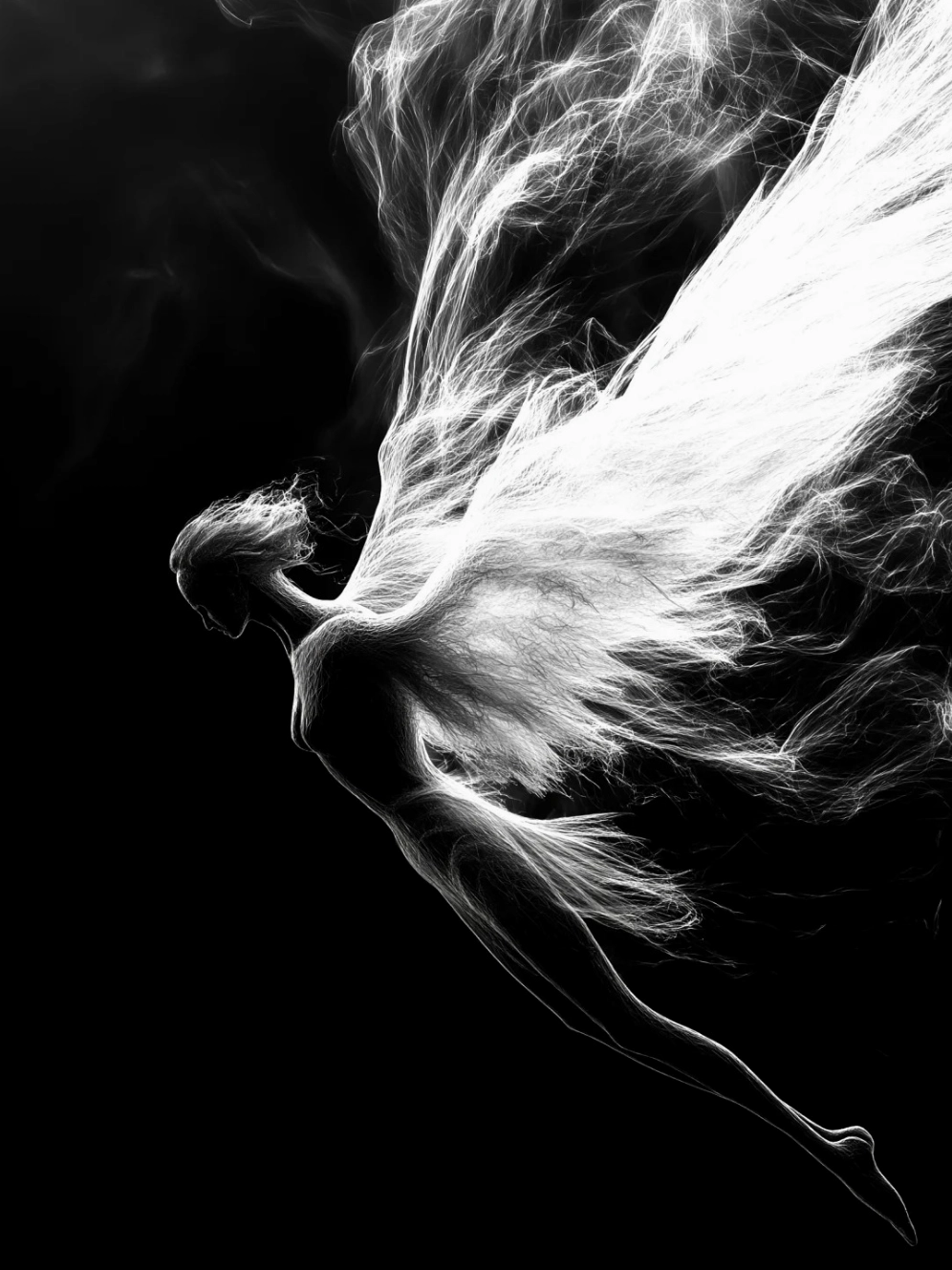 Ảnh anime thiên thần nữ với đôi cánh trắng muốt và bộ váy lộng lẫy