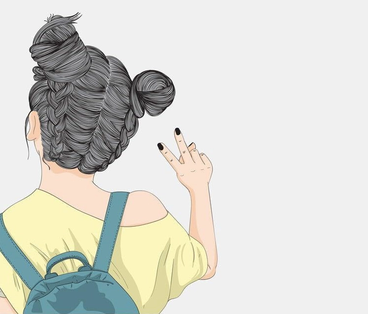 Ảnh buồn cô gái quay lưng anime đứng dưới trời mưa