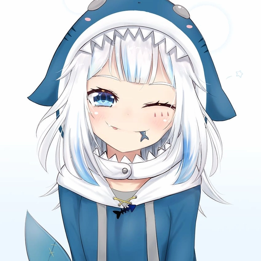 Ảnh cá mập cute anime cô gái với mũ trùm đầu