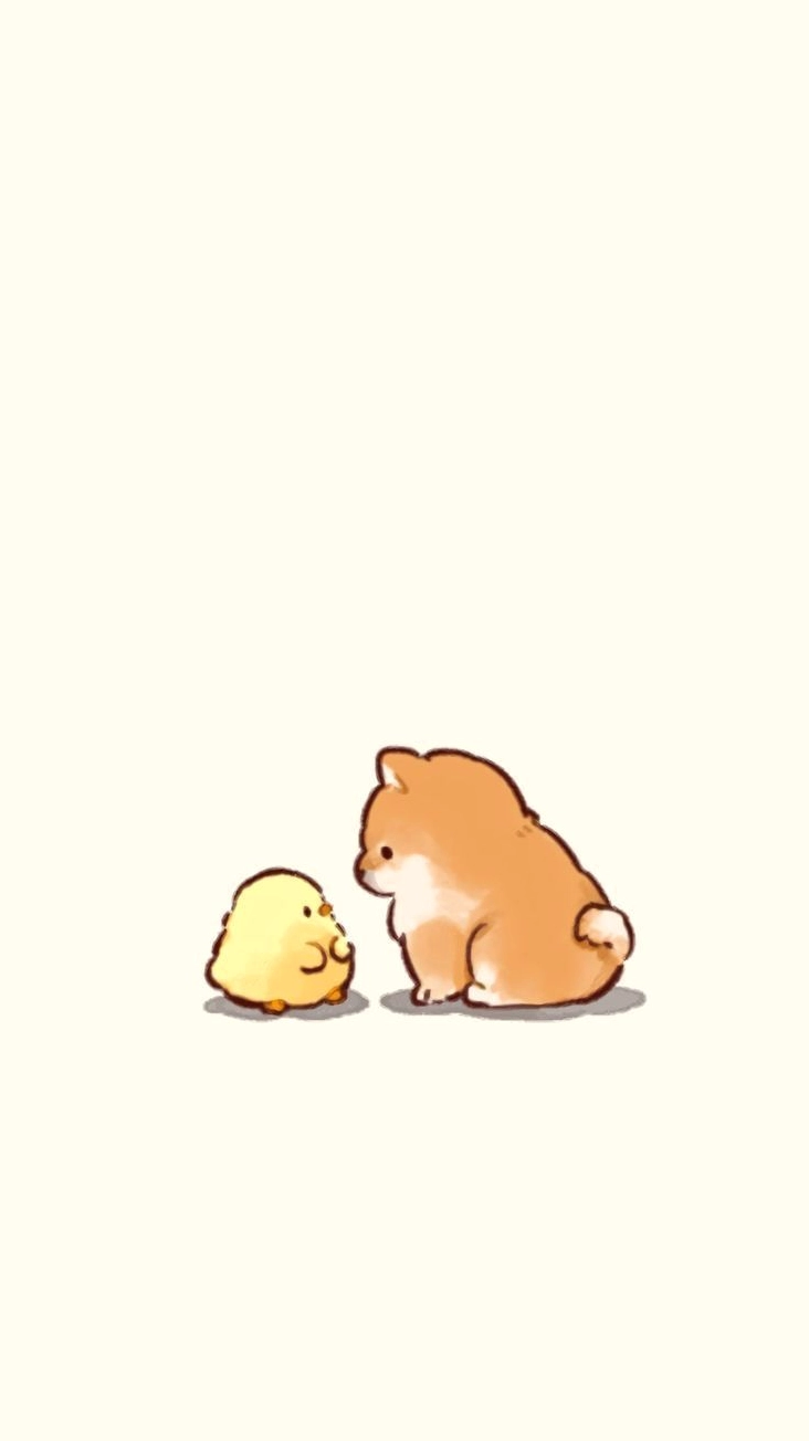 Ảnh chó cute anime chibi siêu đáng yêu đang tận hưởng khoảnh khắc vui vẻ