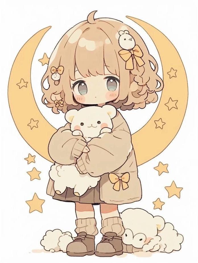 Ảnh cô gái cute chibi nữ đang nháy mắt tinh nghịch