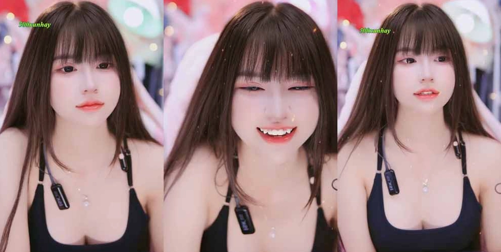 Ảnh cô gái xinh đẹp trong buổi livestream tỏa sáng